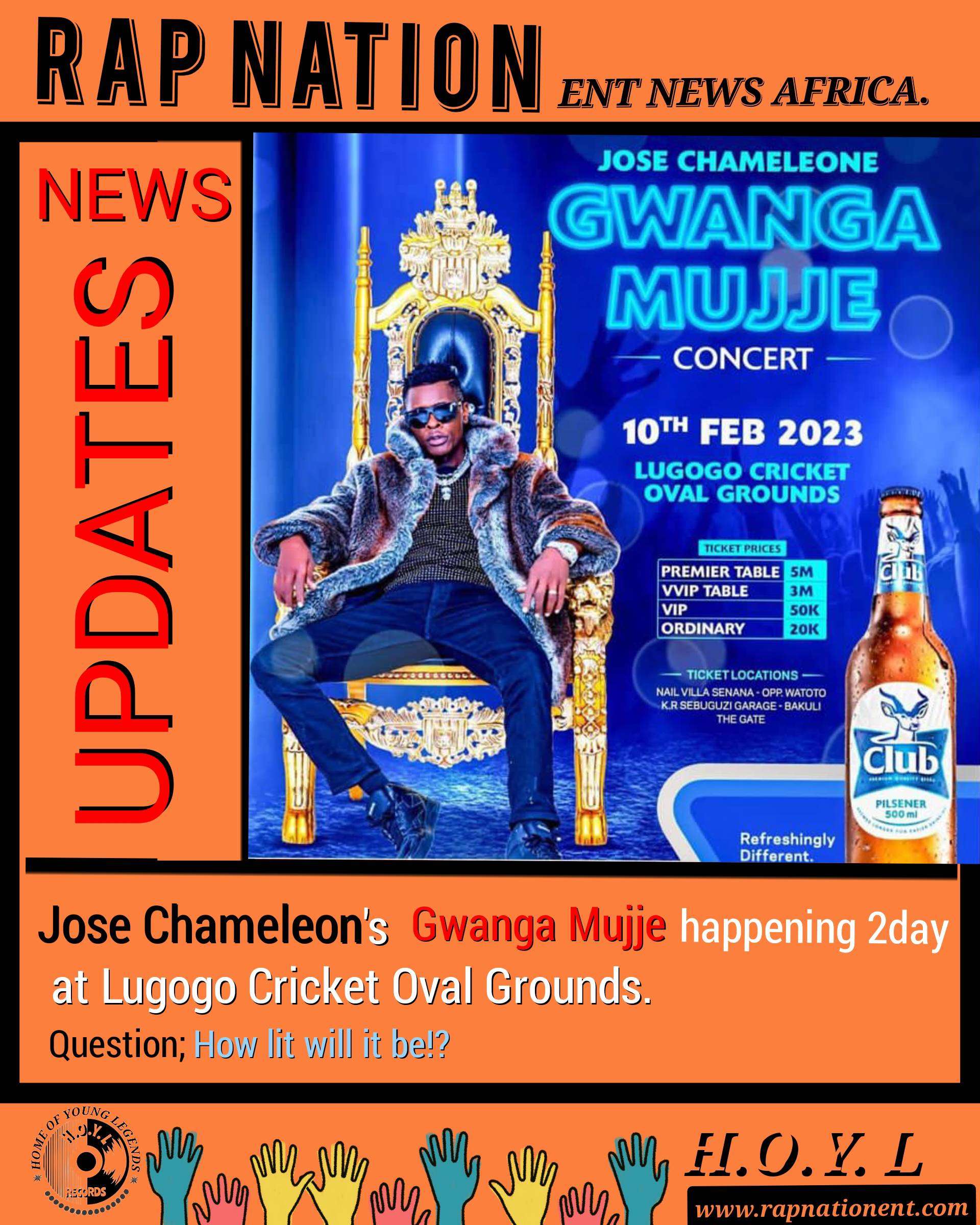 "GWANGA MUJJE" maiden Concert by Jose Chameleon.